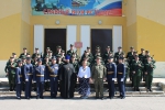 Напутствовал и благословил новобранцев 03013 войсковой части председатель епархиального отдела по взаимодействию с Вооруженными силами протоиерей Сергий Гаврюшин. 3 августа 2024 г.