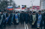 В праздник Казанской иконы Божией Матери и Дня народного единства состоялся традиционный общегородской Крестный ход. Его возглавил митрополит Орловский и Болховский Тихон в окружении духовенства Орловской епархии. 4 ноября 2024 года.