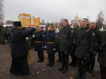 Председатель епархиального отдела по взаимодействию с Вооруженными силами протоиерей Сергий Гаврюшин благословил молодое пополнение осеннего призыва на прохождение срочной службы. г. Орел, 16 ноября 2024 года.