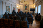 В резиденции управляющего Орловской епархией состоялась секция «Древние монашеские традиции в условиях современности», прошедшая в рамках Рождественских чтений. г.Орел, 9 декабря 2024 года.