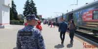 Росгвардейцы приняли участие в обеспечении безопасности во время стоянки «Поезда Победы» на станции Орел - Росгвардия