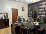 Казаки Орловского округа прибыли за благословением к Владыке Тихону перед отправкой в зону СВО. 24 мая 2025 года, г.Орел