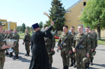 Председатель епархиального отдела по взаимодействию с Вооружёнными силами и правоохранительными органами протоиерей Сергий Гаврюшин принял участие в торжественной церемонии приведения к военной присяге молодых воинов весеннего призыва в войсковой части 03013. 24 мая 2025 года.