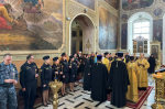 В день памяти святого великомученика Феодора Стратилата, Небесного покровителя сотрудников Федеральной службы судебных приставов, в Ахтырском кафедральном соборе города Орла митрополит Орловский и Болховский Тихон совершил торжественный молебен. 21 июня 2025 года.