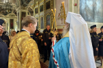 В день памяти святого великомученика Феодора Стратилата, Небесного покровителя сотрудников Федеральной службы судебных приставов, в Ахтырском кафедральном соборе города Орла митрополит Орловский и Болховский Тихон совершил торжественный молебен. 21 июня 2025 года.