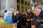 В день памяти святого великомученика Феодора Стратилата, Небесного покровителя сотрудников Федеральной службы судебных приставов, в Ахтырском кафедральном соборе города Орла митрополит Орловский и Болховский Тихон совершил торжественный молебен. 21 июня 2025 года.
