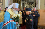 В день памяти святого великомученика Феодора Стратилата, Небесного покровителя сотрудников Федеральной службы судебных приставов, в Ахтырском кафедральном соборе города Орла митрополит Орловский и Болховский Тихон совершил торжественный молебен. 21 июня 2025 года.