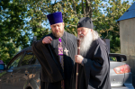 В день Происхождения (изнесения) Честных Древ Животворящего Креста Господня, празднования Всемилостивому Спасу и Пресвятой Богородице, митрополит Орловский и Болховский Тихон совершил Божественную литургию в Свято-Троицком храме города Орла. 14 августа 2025 года.