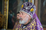В день Происхождения (изнесения) Честных Древ Животворящего Креста Господня, празднования Всемилостивому Спасу и Пресвятой Богородице, митрополит Орловский и Болховский Тихон совершил Божественную литургию в Свято-Троицком храме города Орла. 14 августа 2025 года.