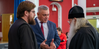 Владыка Тихон принял участие в торжественном собрании, посвящённом 25-летию со дня образования института мировой юстиции в регионе. 3 октября 2025 года, г. Орел, Правительство Орловской области. - Орловская и Ливенская епархия