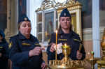 В день памяти святого великомученика Феодора Стратилата, Небесного покровителя сотрудников Федеральной службы судебных приставов, митрополит Орловский и Болховский Тихон возглавил торжественный молебен в Ахтырском кафедральном соборе города Орла, 21 июня 2026 года.