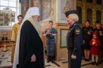 В день памяти святого великомученика Феодора Стратилата, Небесного покровителя сотрудников Федеральной службы судебных приставов, митрополит Орловский и Болховский Тихон возглавил торжественный молебен в Ахтырском кафедральном соборе города Орла, 21 июня 2026 года.