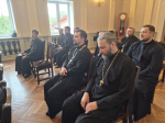 В резиденции Управляющего Орловской епархией состоялось рабочее совещание председателя епархиального Миссионерского отдела иерея Сергия Шомина со священнослужителями, назначенными епархиальными миссионерами, 24 июля 2026 года, г.Орел